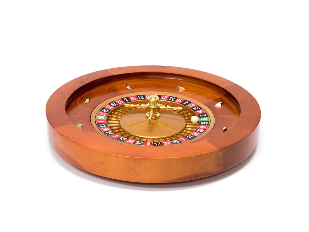 Rueda de Ruleta de Caoba Satinada de 18 Pulgadas con Torreta con Acabado Dorado